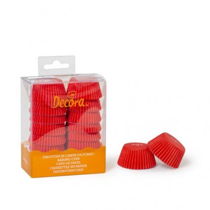 Decora mini košíčky na muffiny Červená (200 ks) /D_0339636