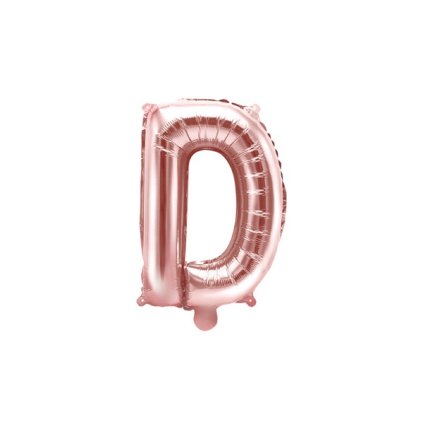 PartyDeco foliový balónek růžovo-zlatý písmeno D (35 cm) ♡