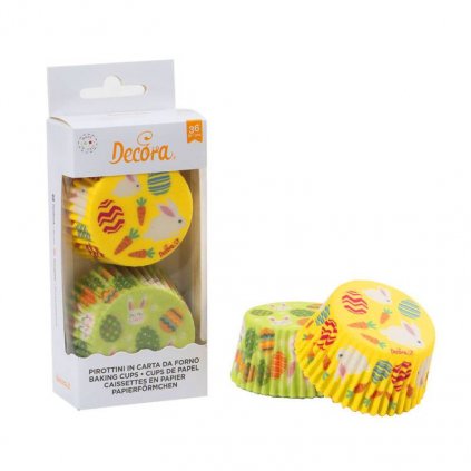 Decora košíčky na muffiny Žluté a zelené s velikonočním motivem (36 ks) /D_0339838