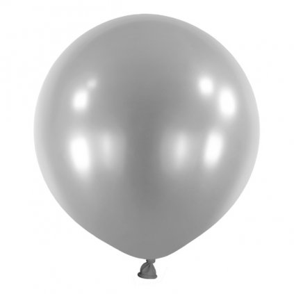 Balonek Metallic Silver 60 cm, DM38 - Stříbrný metalický, 4 ks  /BP