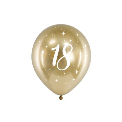 PartyDeco balónky zlaté lesklé 18 (6 ks) ♡