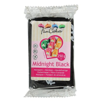Vynikající marcipán 1:5 černý Midnight Black 250g - FunCakes  | Skvělé pro Váš domácí dort