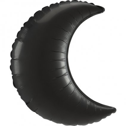 Foliový balonek Měsíc Satin pastelový černý - 89 cm  /BP