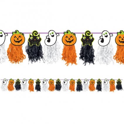 Girlanda Halloween střapce oranžovo-černé 24 x 243 cm  /BP
