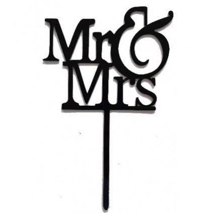 Zapichovací plastová dekorace Mr & Mrs černá /D_TM-9887