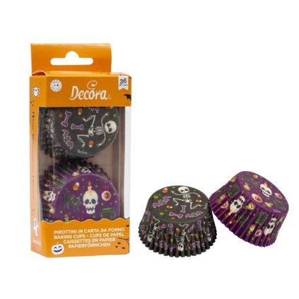 Decora košíčky na muffiny Černé a fialové s halloweenským motivem (36 ks) ♡