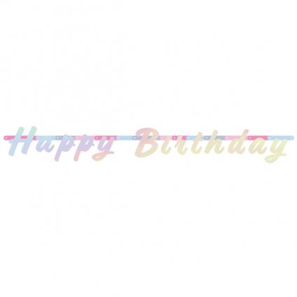 Party nápis perleťový - Happy Birthday 130 cm  /BP