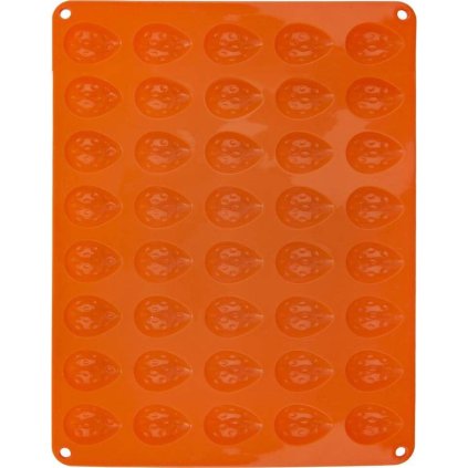 silikonová pečicí forma velká oranžová Ořechy (na 40 ks) 151760 Orion  | Cukrářské potřeby