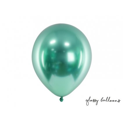 Dekorační chromový balonek zelený 30 cm - 50 ks - PartyDeco  /BP