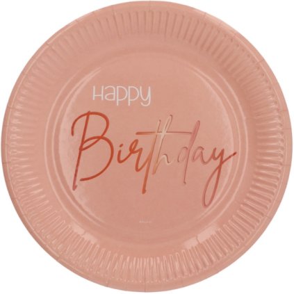 Papírové talíře Elegant Lush Blush 23 cm - 8 ks  /BP