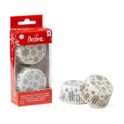 Papírové košíčky na muffiny 36ks vločky - Decora  | Cukrářské potřeby
