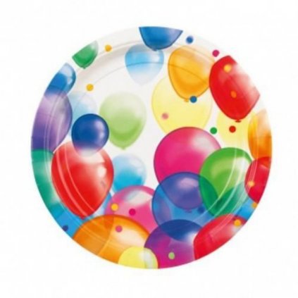 EKO Papírové talíře s balonky 23 cm - 8 ks  /BP