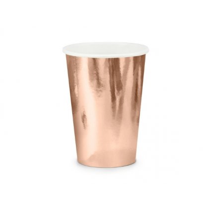 Papírové kelímky metalické rose gold 6 ks  /BP