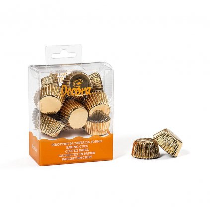 Košíčky na bonbony zlaté 27x17mm - Decora  | Cukrářské potřeby