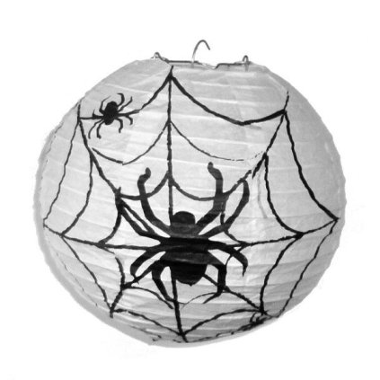 Papírový lampion Halloween pavouk s pavučinou - 20 cm  /BP