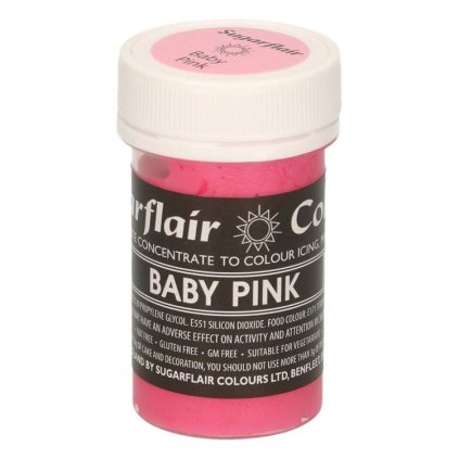Pastelová gelová barva Sugarflair (25 g) Baby Pink ♡
