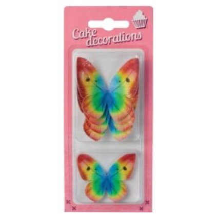 Dekorace z jedlého papíru Motýlci duhoví (8 ks) /D_240005