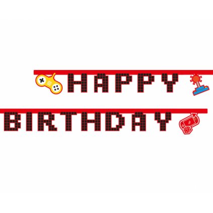 Narozeninový nápis Game party - Happy Birthday  /BP