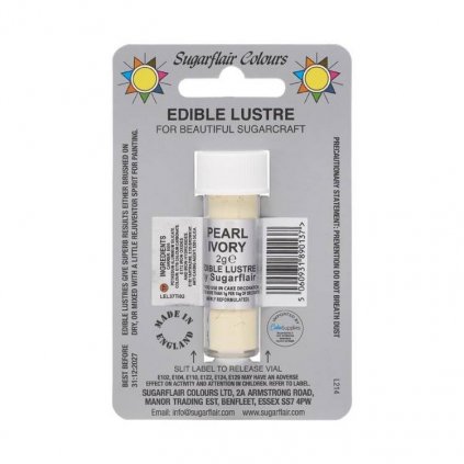 Jedlá prachová perleťová barva Sugarflair (2 g) Pearl Ivory (Bez E171) /D_E150T