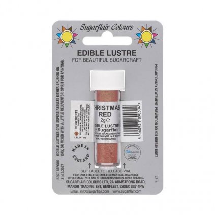 Jedlá prachová perleťová barva Sugarflair (2 g) Christmas Red (Bez E171) /D_E167T
