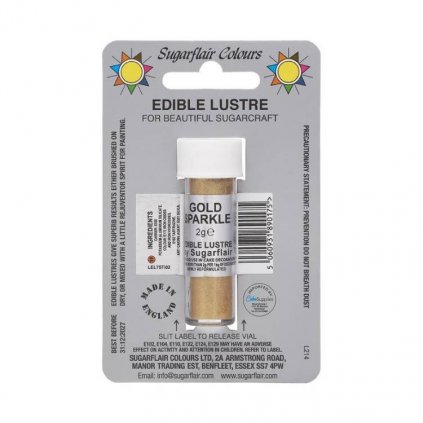 Jedlá prachová perleťová barva Sugarflair (2 g) Gold Sparkle (Bez E171) /D_E155T