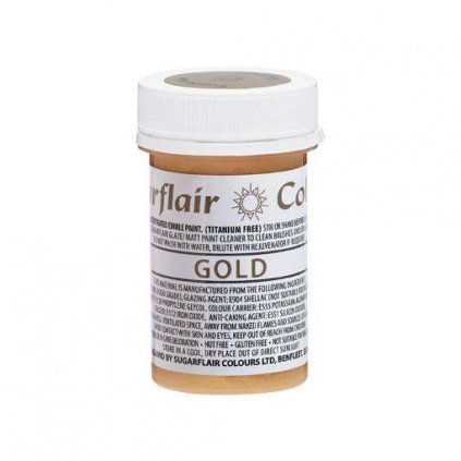 Tekutá glitterová barva Sugarflair (20 g) Gold Paint (Bez E171) /D_T312T