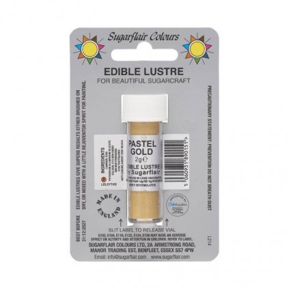 Jedlá prachová perleťová barva Sugarflair (2 g) Pastel Gold (Bez E171) /D_E152T
