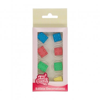 Cukrové zdobení 8ks dětské kostky barevné - FunCakes  | Skvělé pro Váš domácí dort