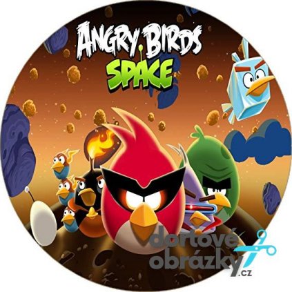 ANGRY BIRDS (Zvolte VELIKOST průměr 20 cm ☝, Zvolte PODKLAD FONDÁNOVÝ DECORLIST ✴️)