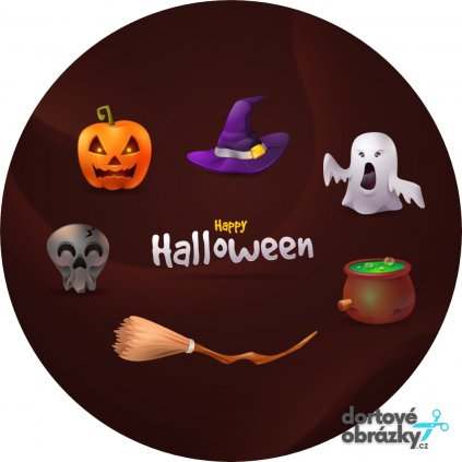 BROWN HALLOWEEN (Zvolte VELIKOST průměr 20 cm ☝, Zvolte PODKLAD FONDÁNOVÝ DECORLIST ✴️)