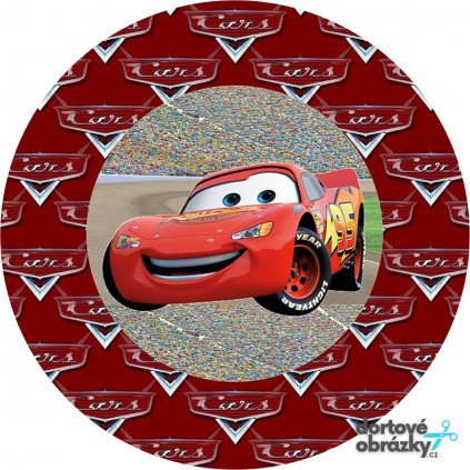 CARS (Zvolte VELIKOST průměr 20 cm ☝, Zvolte PODKLAD FONDÁNOVÝ DECORLIST ✴️)