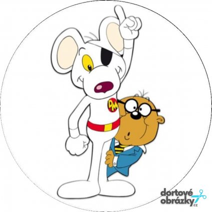 DANGER MOUSE (Zvolte VELIKOST průměr 20 cm ☝, Zvolte PODKLAD FONDÁNOVÝ DECORLIST ✴️)