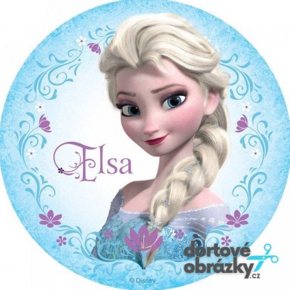 FROZEN - ELSA (Zvolte VELIKOST průměr 20 cm ☝, Zvolte PODKLAD FONDÁNOVÝ DECORLIST ✴️)