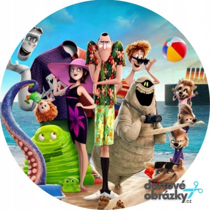 HOTEL TRANSYLVANIA (Zvolte VELIKOST průměr 20 cm ☝, Zvolte PODKLAD FONDÁNOVÝ DECORLIST ✴️)