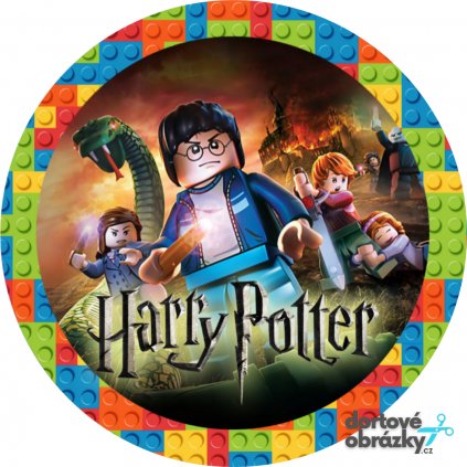 LEGO - HARRY POTTER (Zvolte VELIKOST průměr 20 cm ☝, Zvolte PODKLAD FONDÁNOVÝ DECORLIST ✴️)