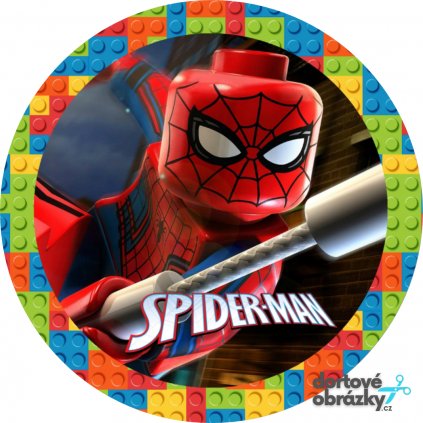 LEGO - SPIDERMAN (Zvolte VELIKOST průměr 20 cm ☝, Zvolte PODKLAD FONDÁNOVÝ DECORLIST ✴️)