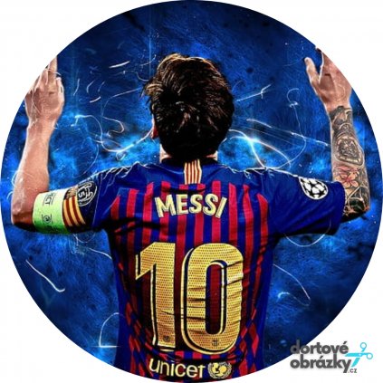 LIONEL MESSI 10 (Zvolte VELIKOST průměr 20 cm ☝, Zvolte PODKLAD FONDÁNOVÝ DECORLIST ✴️)