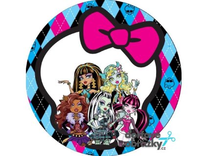 MONSTER HIGH (Zvolte VELIKOST průměr 20 cm ☝, Zvolte PODKLAD FONDÁNOVÝ DECORLIST ✴️)