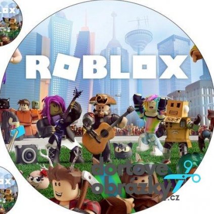 ROBLOX (Zvolte VELIKOST průměr 20 cm ☝, Zvolte PODKLAD FONDÁNOVÝ DECORLIST ✴️)