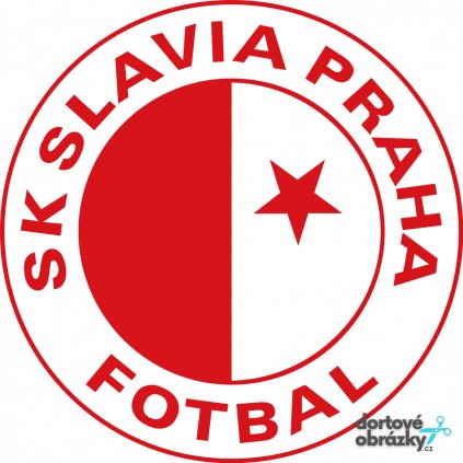 SLAVIA PRAHA (Zvolte VELIKOST průměr 20 cm ☝, Zvolte PODKLAD FONDÁNOVÝ DECORLIST ✴️)