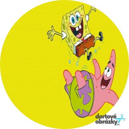 SPONGEBOB (Zvolte VELIKOST průměr 20 cm ☝, Zvolte PODKLAD FONDÁNOVÝ DECORLIST ✴️)