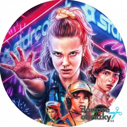 STRANGER THINGS (Zvolte VELIKOST průměr 20 cm ☝, Zvolte PODKLAD FONDÁNOVÝ DECORLIST ✴️)