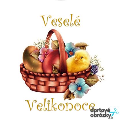 Jedlý papír  VELIKONOČNÍ KLASIKA 2 (● velikost průměr 20 cm ☝, ● materiál FONDÁNOVÝ DECORLIST ✴️)