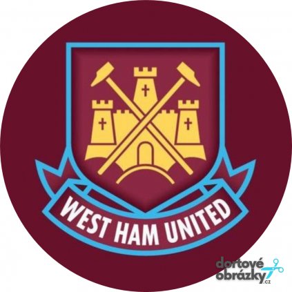 WEST HAM UTD (Zvolte VELIKOST průměr 20 cm ☝, Zvolte PODKLAD FONDÁNOVÝ DECORLIST ✴️)