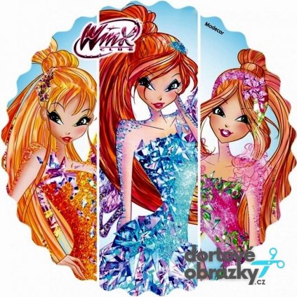 WINX (Zvolte VELIKOST průměr 20 cm ☝, Zvolte PODKLAD FONDÁNOVÝ DECORLIST ✴️)