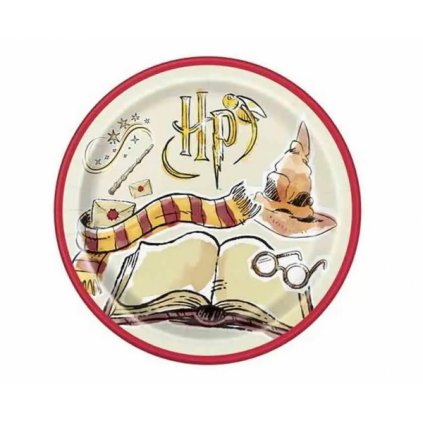 EKO Papírové talíře Harry Potter - Moudrý klobouk 23 cm - 8 ks  /BP