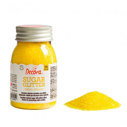 Dekorační cukr 100g žlutý jemný - Decora  | Skvělé pro Váš domácí dort