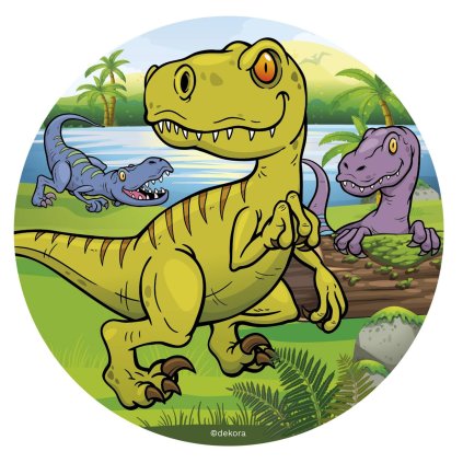 Jedlý papír na dort 16cm Dinosaurus - Dekora  | Skvělé pro Váš domácí dort