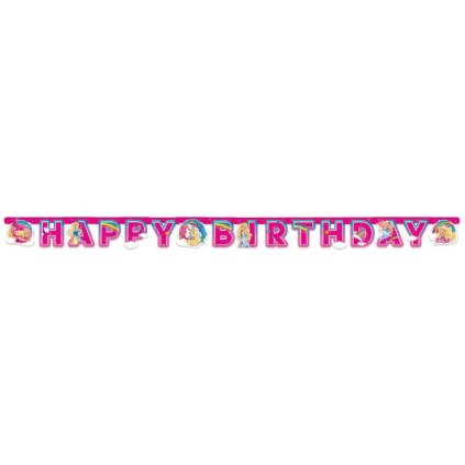 Girlanda happy birthday Barbie 200x15cm - Amscan  | Cukrářské potřeby