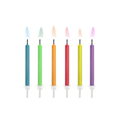 PartyDeco svíčky s barevným plamenem (6 ks) /D_SCK-1